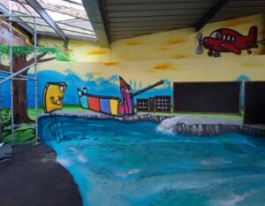 Fresque de l'école fondamentale Sainte-Gertrude à Brugelette