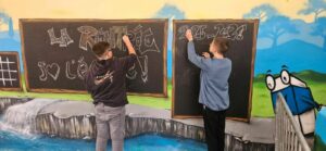 Fresque de l'école fondamentale Sainte-Gertrude à Brugelette