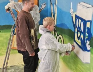 Fresque de l'école fondamentale Sainte-Gertrude à Brugelette
