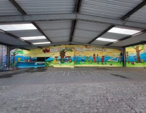 Nouvelle fresque cour préau projet PECA